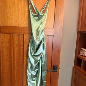 Windsor Shimmering Green Backless Dress